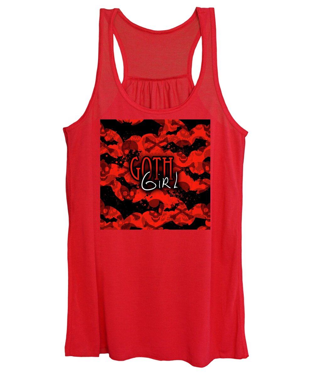 Goth Women's Tank Top featuring the digital art Goth Girl Graphic by Roseanne Jones