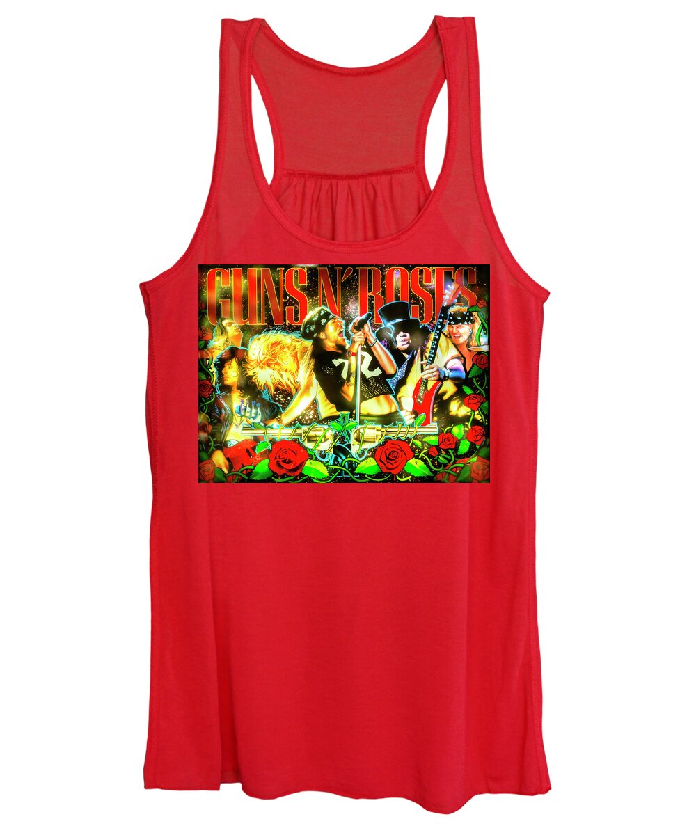 Guns And Roses Women's Tank Top featuring the photograph Guns N' Roses Pinball by Dominic Piperata