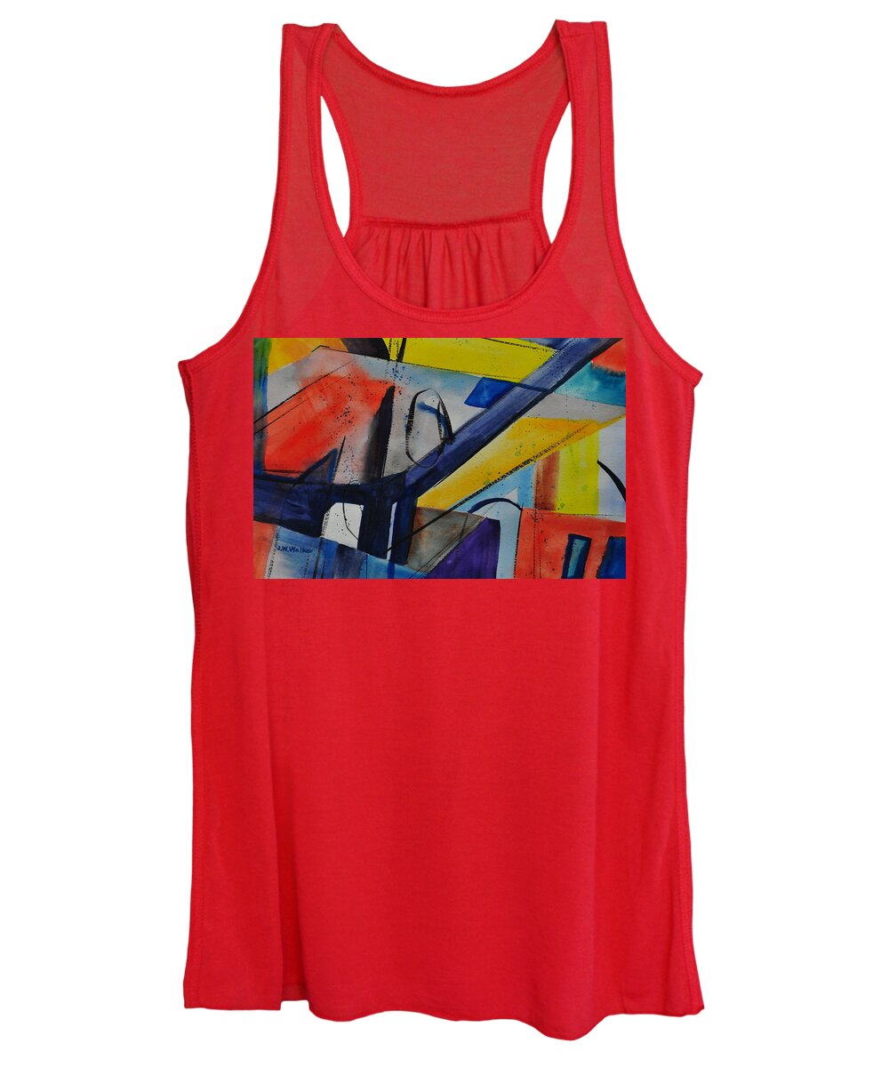Abstract Women's Tank Top featuring the painting Happenstance by John W Walker