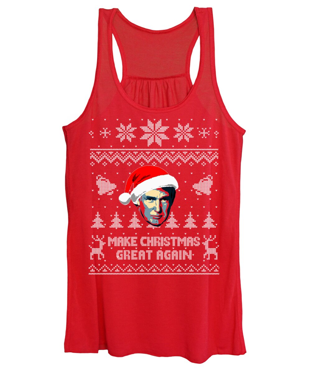 Christmas Women's Tank Top featuring the digital art Make Christmas Great Again by Megan Miller