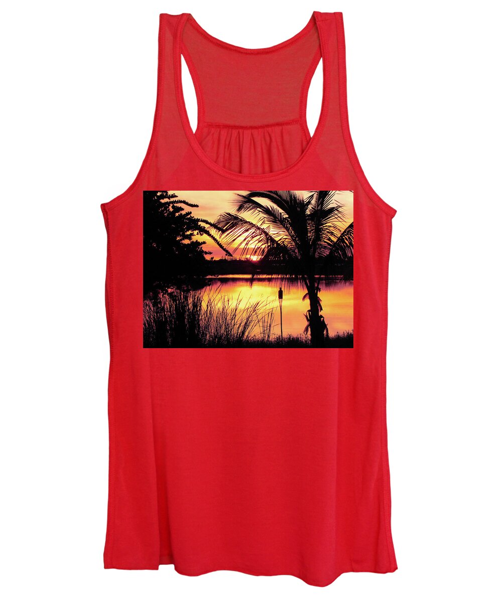 Landscape Women's Tank Top featuring the photograph Manatee River Sunset by Susan Hope Finley