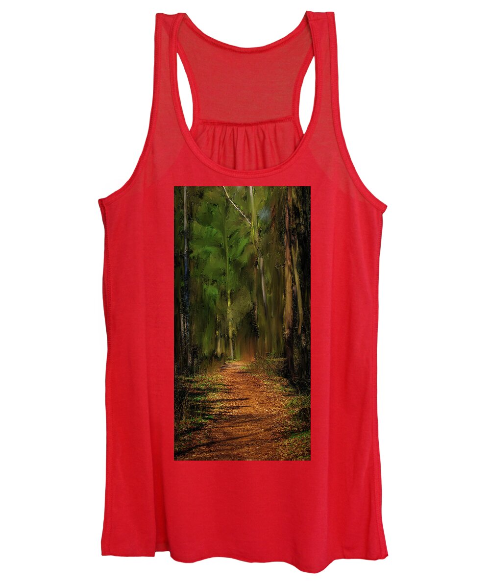 Path Into Fairy Forest Women's Tank Top featuring the mixed media Path Into Fairy Forest #i6 by Leif Sohlman