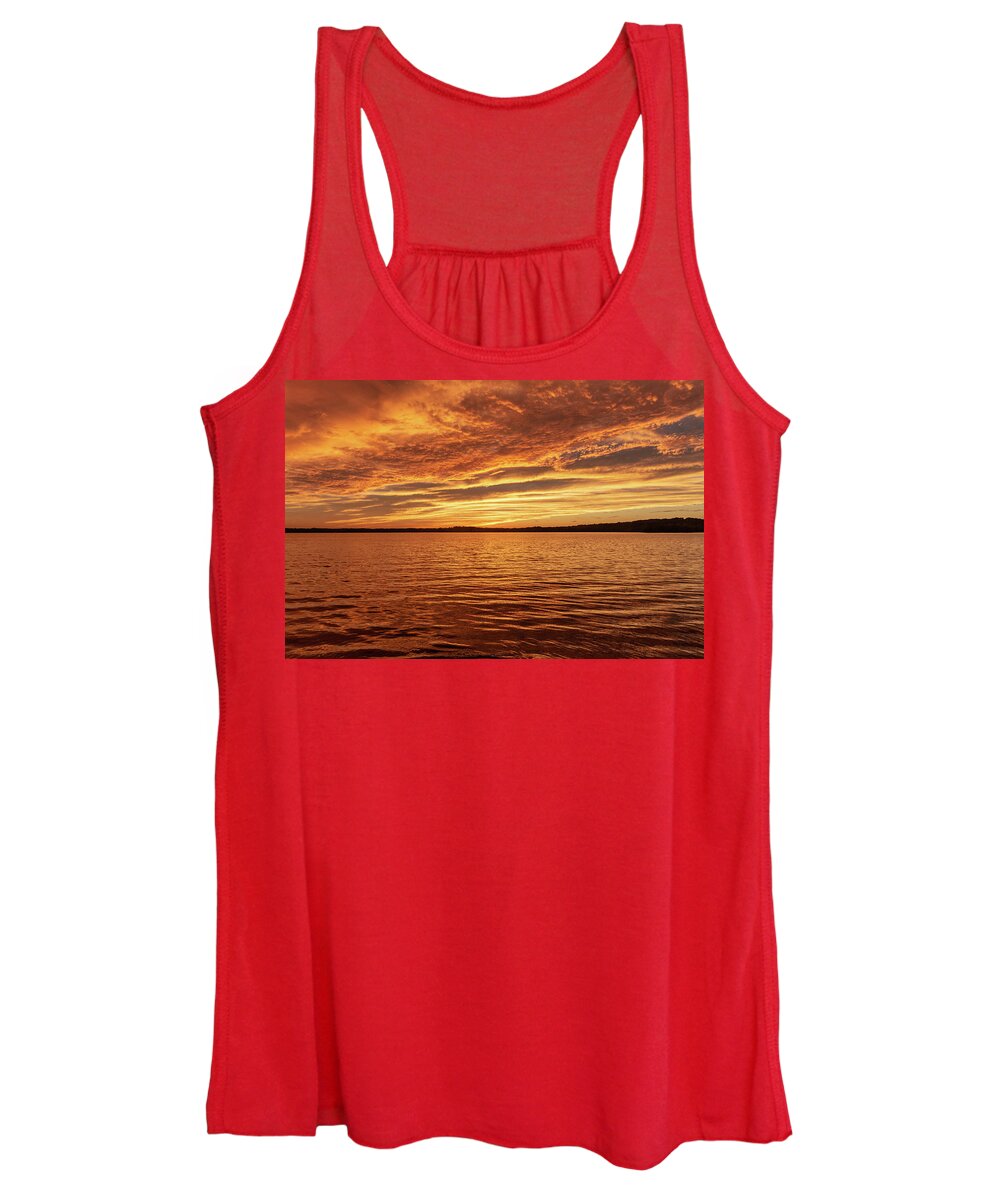 Percy Priest Lake Women's Tank Top featuring the photograph Percy Priest Lake Sunset by D K Wall