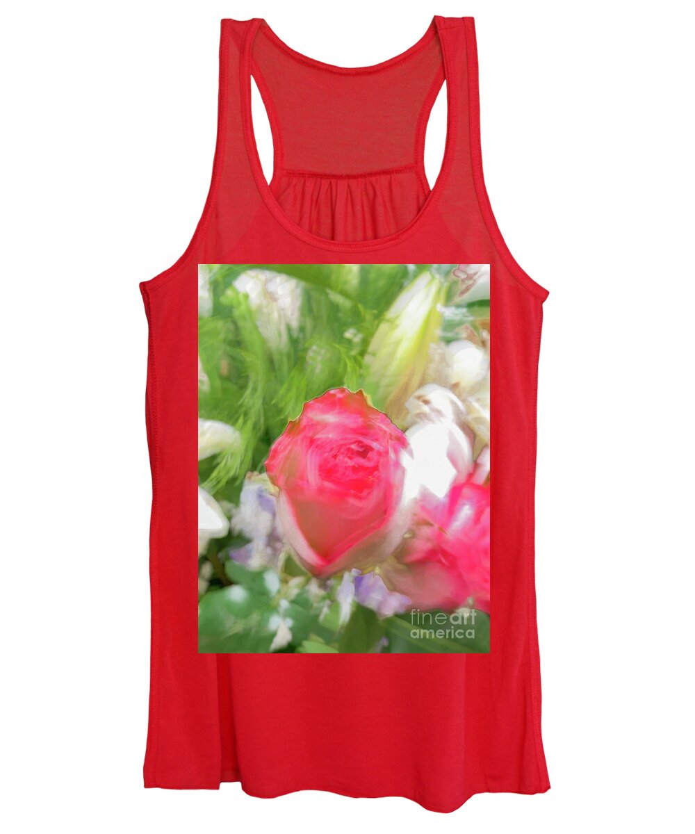 Abstract Women's Tank Top featuring the photograph Pink rose abstract by Phillip Rubino