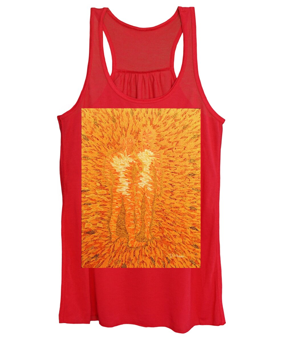 Fire Women's Tank Top featuring the painting Power by DLWhitson