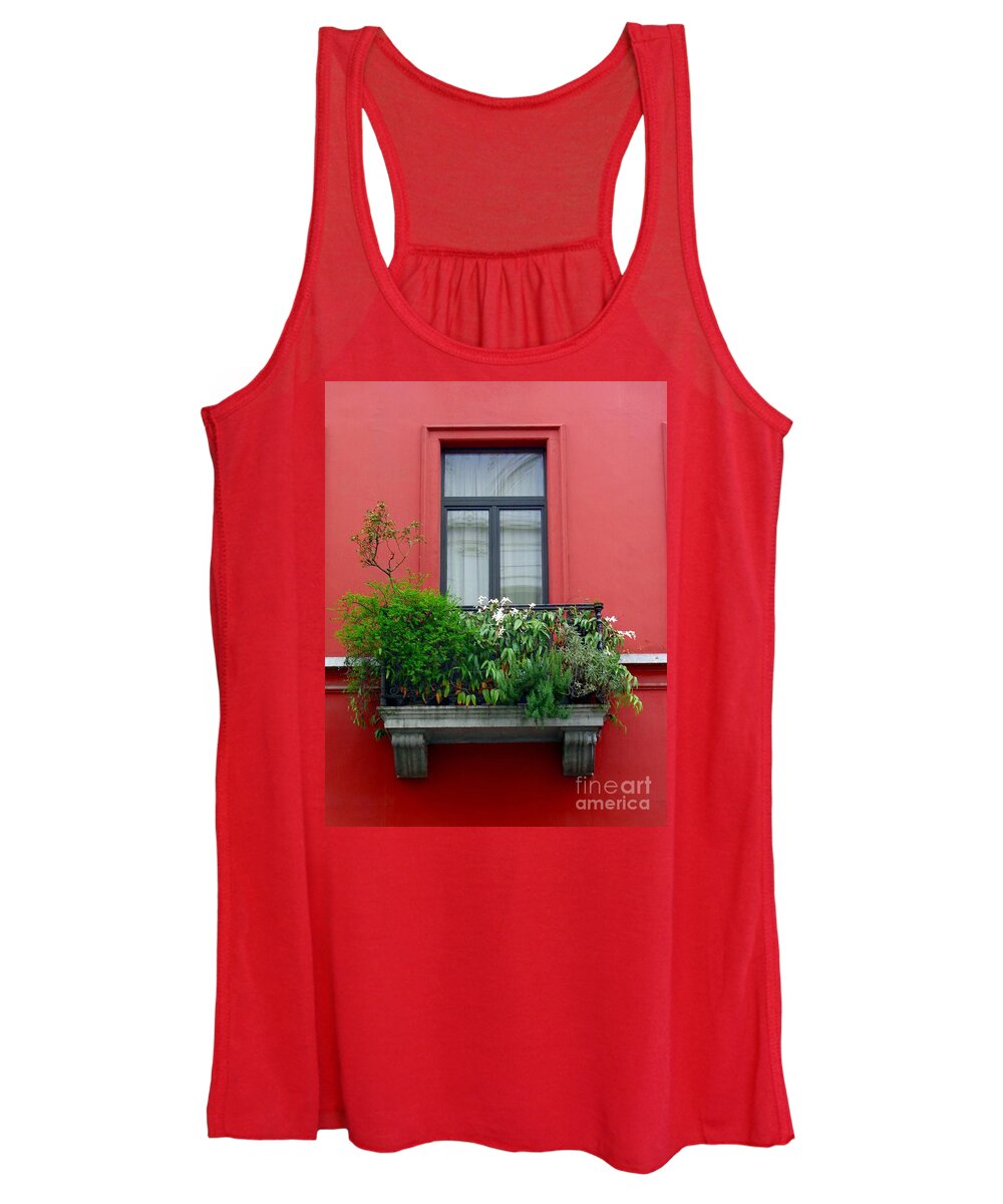 Balkony Women's Tank Top featuring the photograph RED by Thomas Schroeder