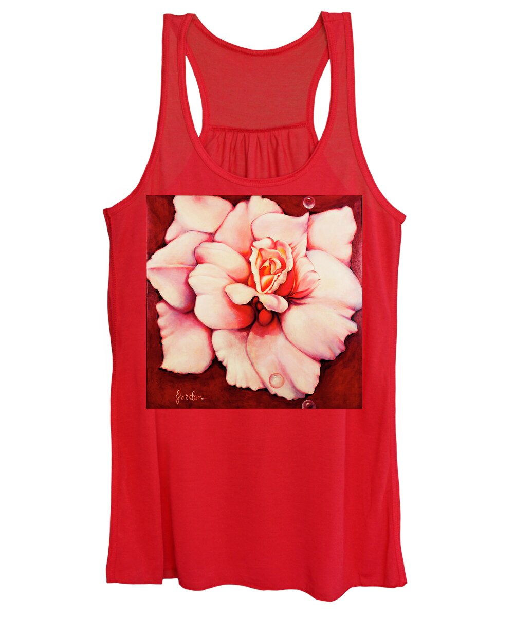 Blooms.large Rose Women's Tank Top featuring the painting Sheer Bliss by Jordana Sands