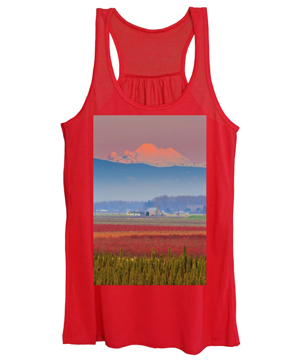 Skagit Valley Women's Tank Top featuring the photograph Skagit Sunset by Briand Sanderson
