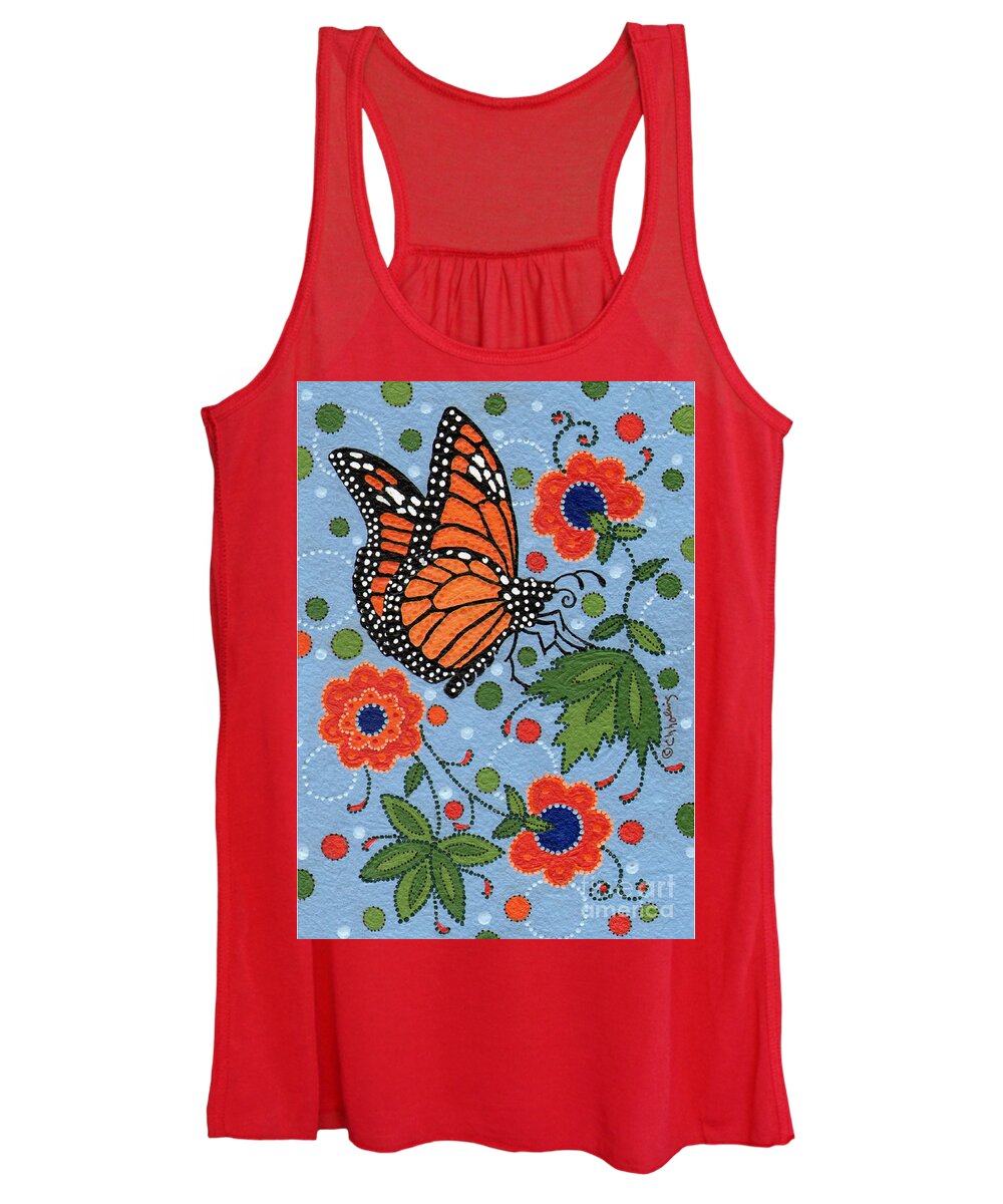 Monarch Women's Tank Top featuring the painting Summer Monarch Butterfly by Chholing Taha