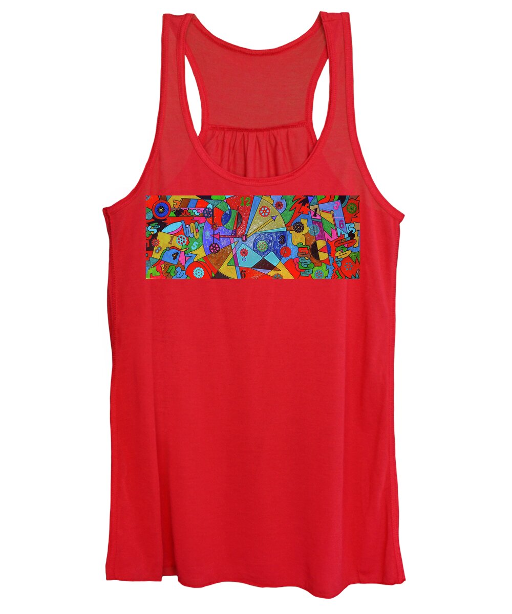 Cubism Women's Tank Top featuring the painting The Atomic Clock by Robert Margetts