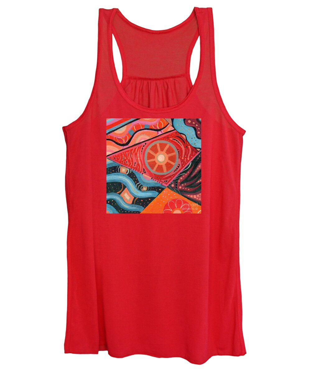 The Joy Of Design Liii By Helena Tiainen Women's Tank Top featuring the painting The Joy of Design L I I I by Helena Tiainen