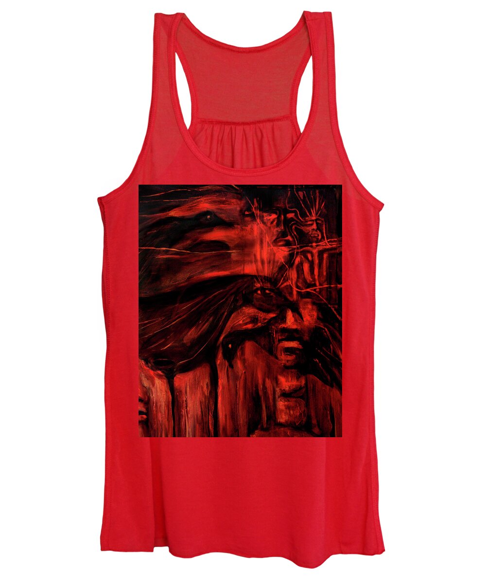 African American Women's Tank Top featuring the painting The Shape Shifters Call by Cora Marshall