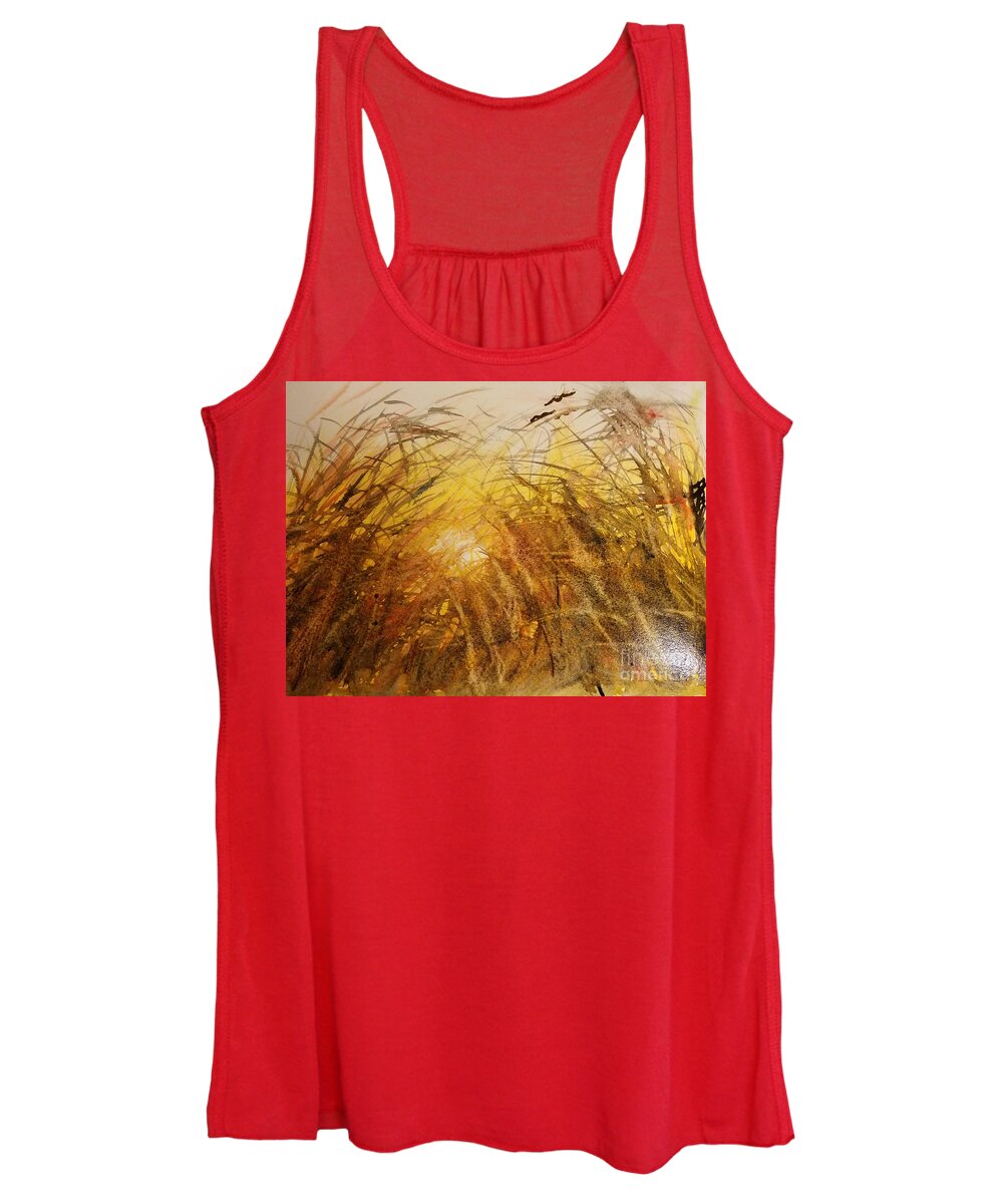 The Sunset J Women's Tank Top featuring the painting The sunset J by Han in Huang wong