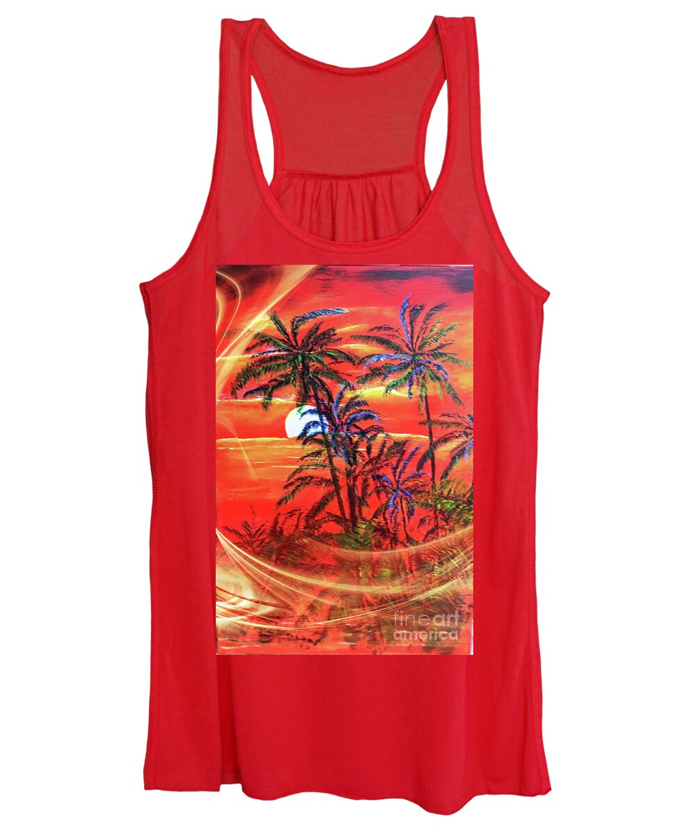 Mahina Women's Tank Top featuring the painting Leilani Hope by Michael Silbaugh