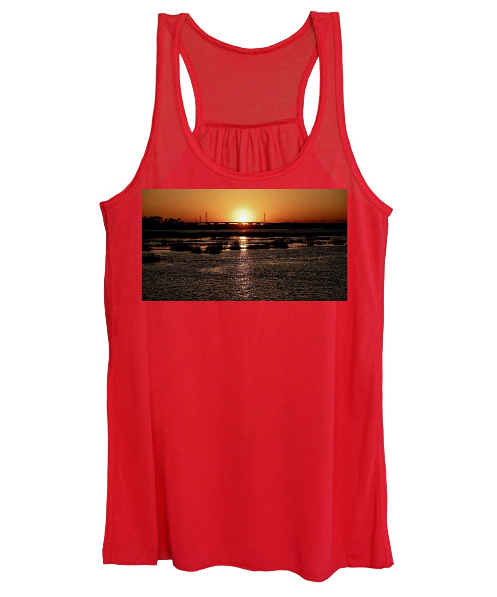Sunset Women's Tank Top featuring the photograph Welcome To Hilton Head Pictures com by Dennis Schmidt