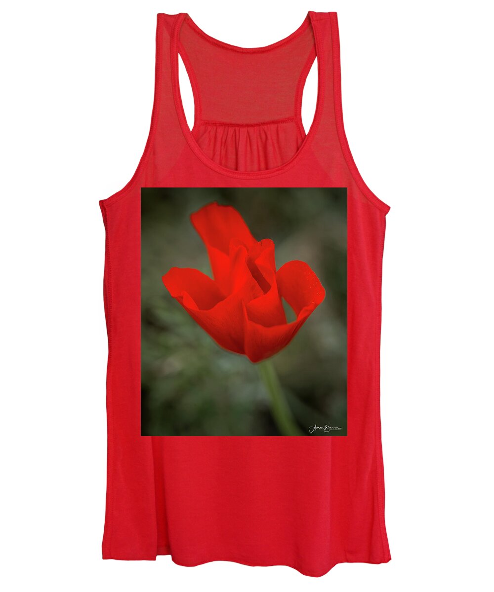 Poppy Women's Tank Top featuring the photograph Wrapped Pedals by Aaron Burrows