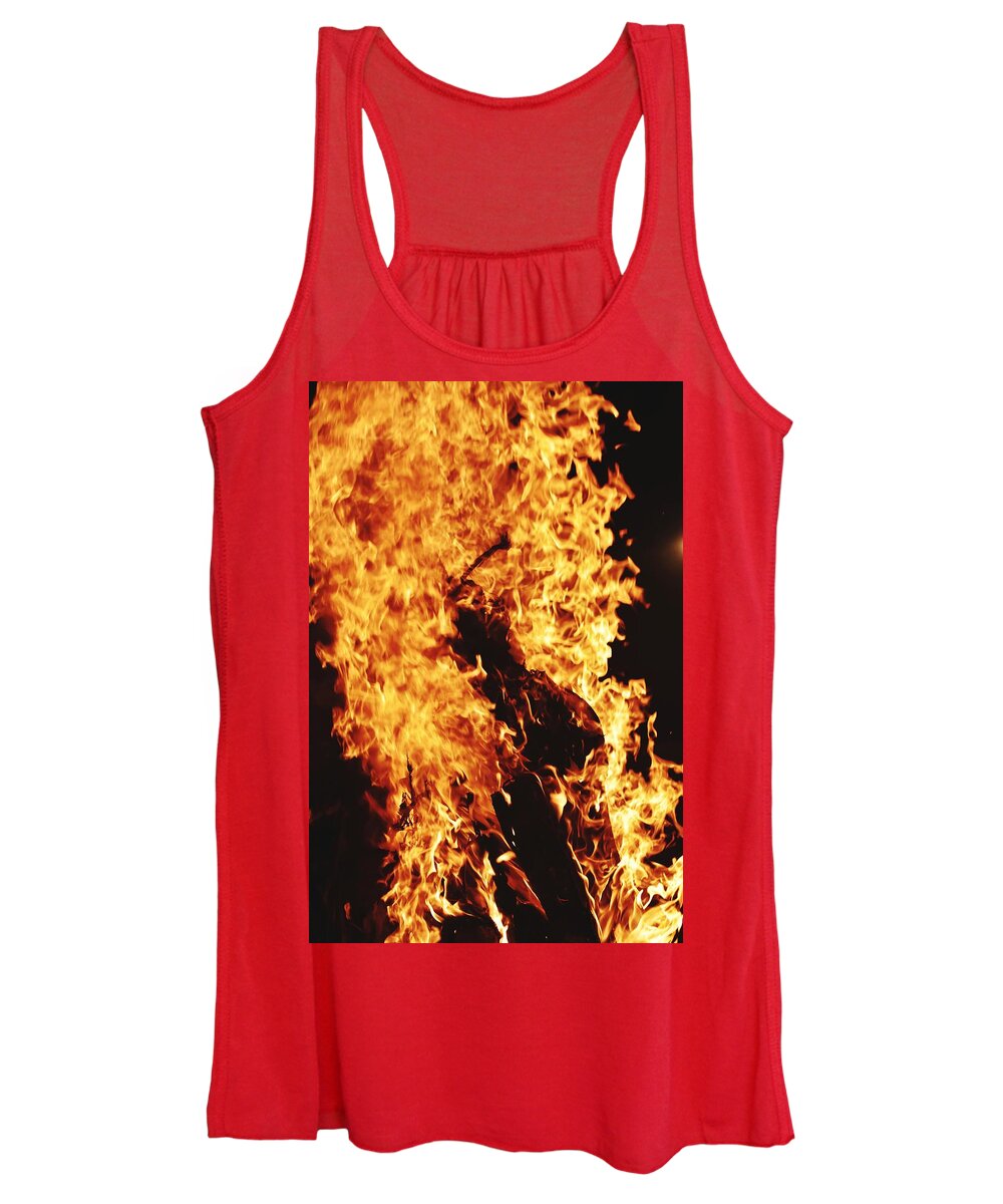 Campfire Women's Tank Top featuring the photograph Closeup of Fire at time of festival by Ravindra Kumar