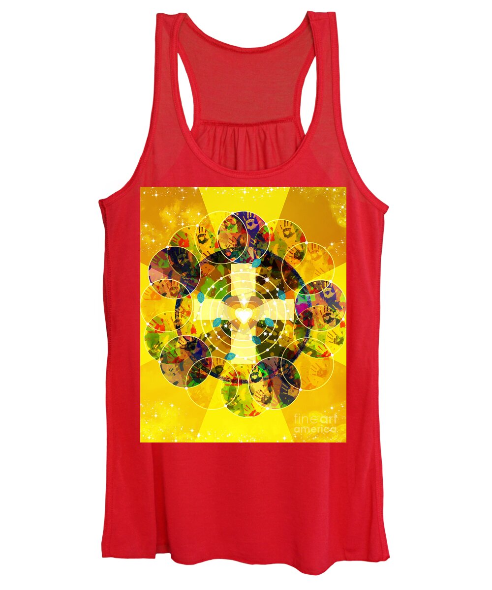 Life Women's Tank Top featuring the mixed media Strength In Unity by Diamante Lavendar
