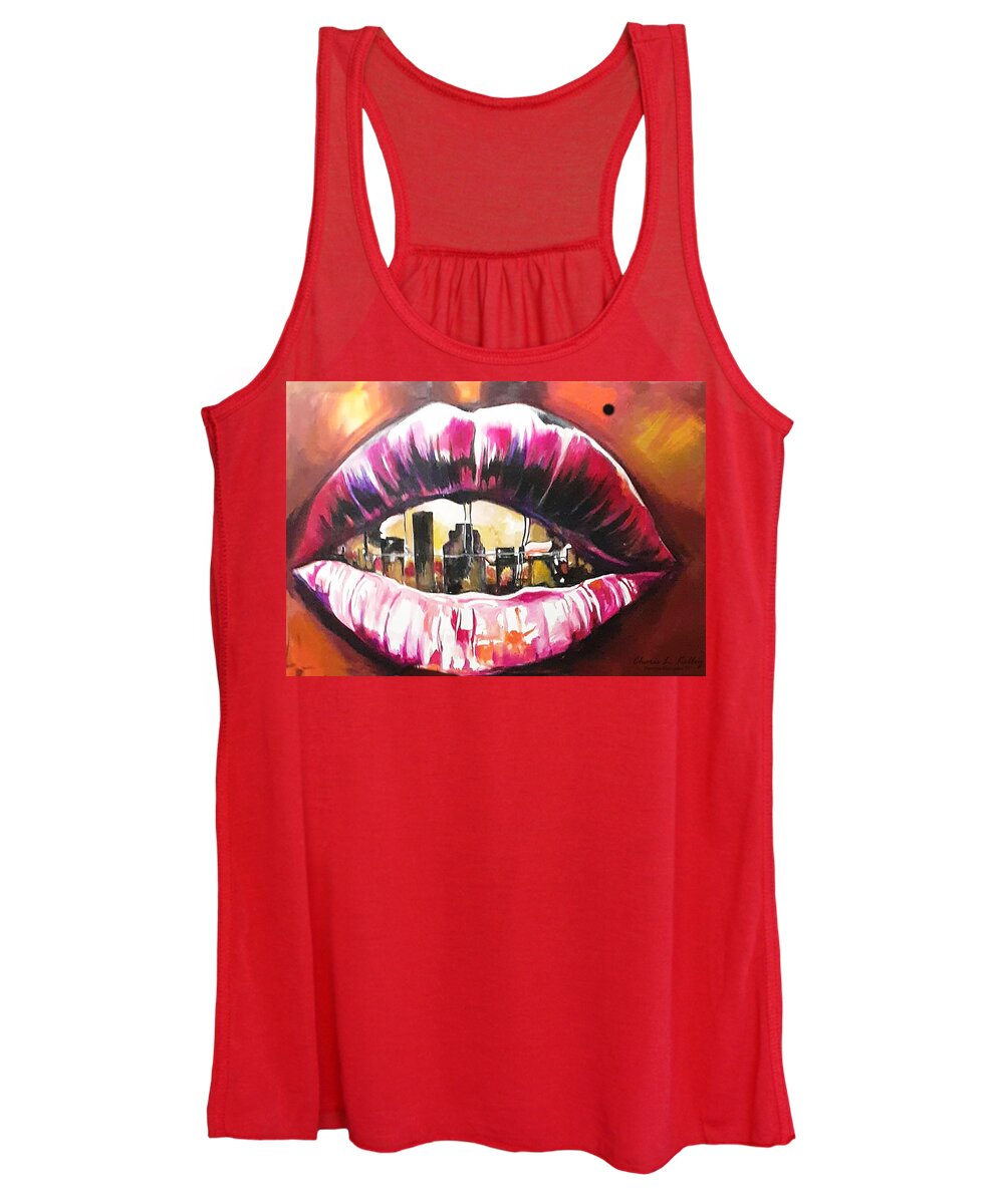 Htine Goin Down Women's Tank Top featuring the painting Always Represent by Femme Blaicasso
