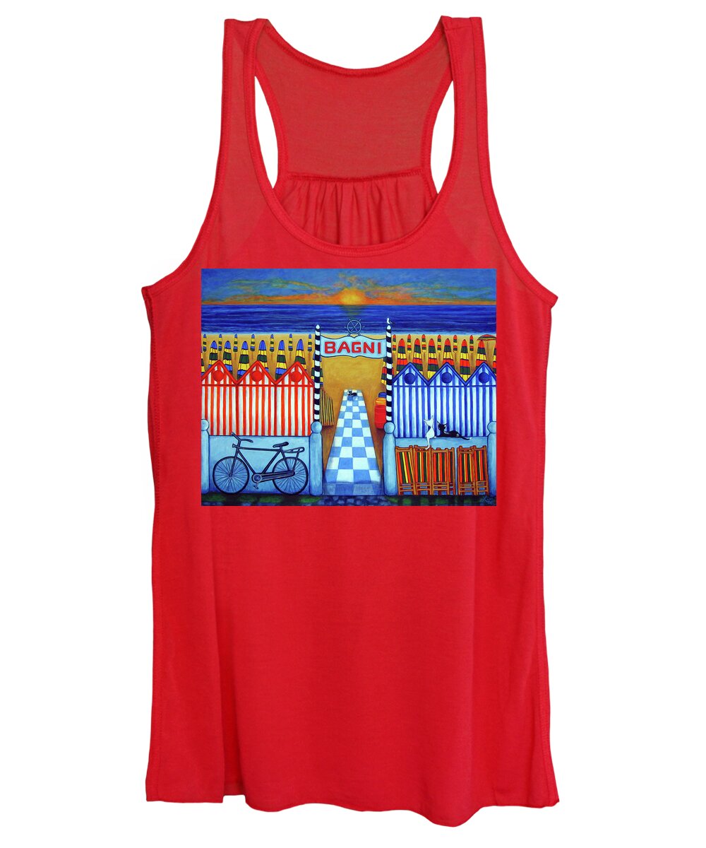 Italy Women's Tank Top featuring the painting An Italian Summer's End by Lisa Lorenz