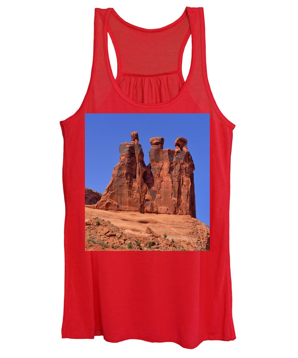 Three Gossips Women's Tank Top featuring the photograph Arches Three Gossips by Greg Norrell