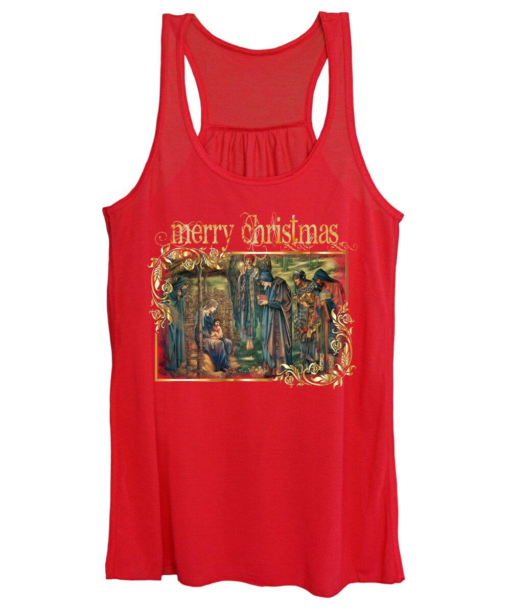Jesus Women's Tank Top featuring the mixed media The Nativity Christmas Jesus Birthday Jones by Edward Burne Jones