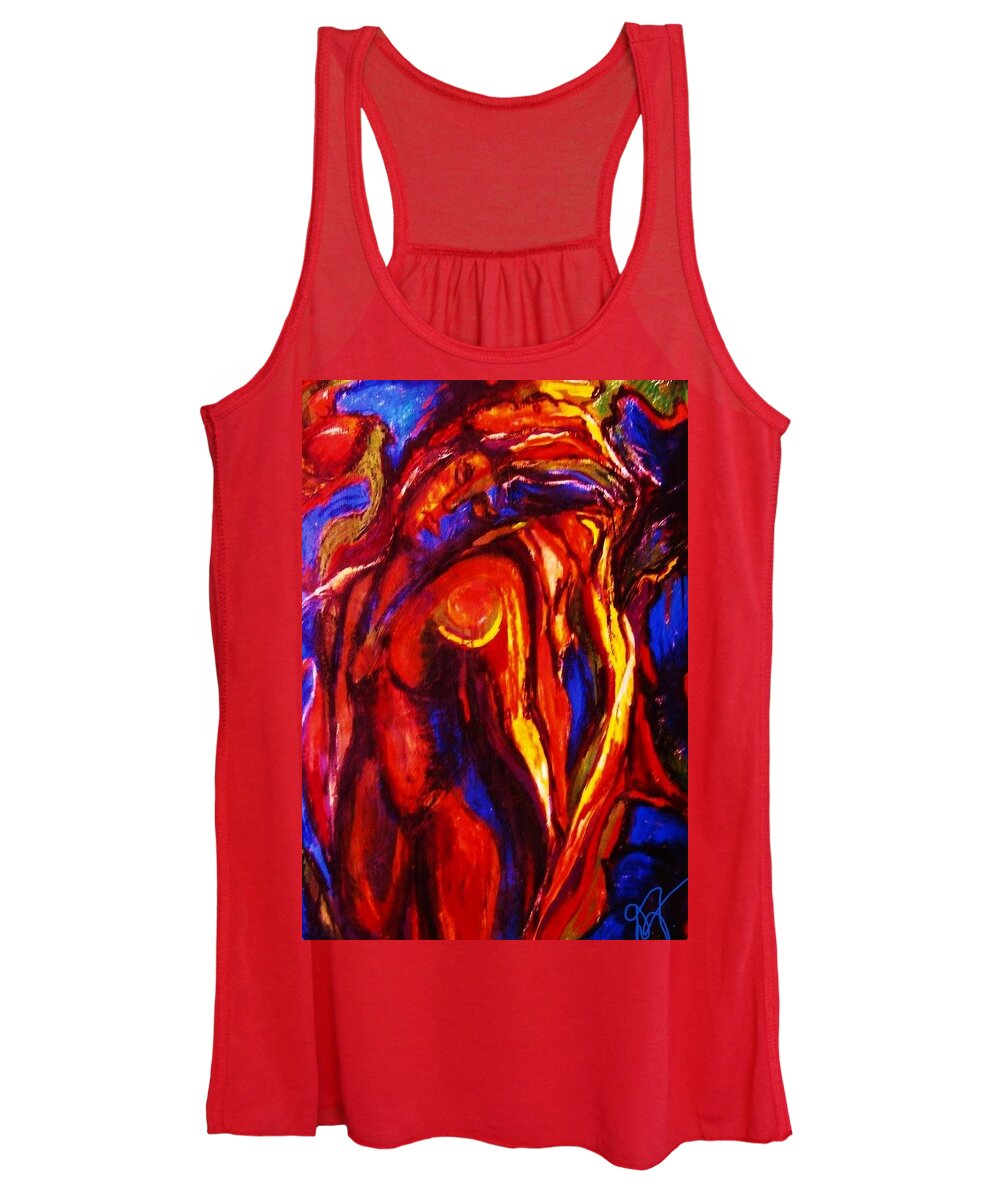 Figural Art Women's Tank Top featuring the painting Blue by Dawn Caravetta Fisher