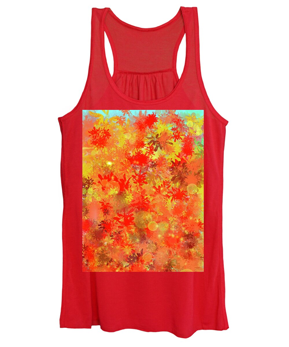 Bright Women's Tank Top featuring the digital art Bright Autumn Day Abstract by Eileen Backman