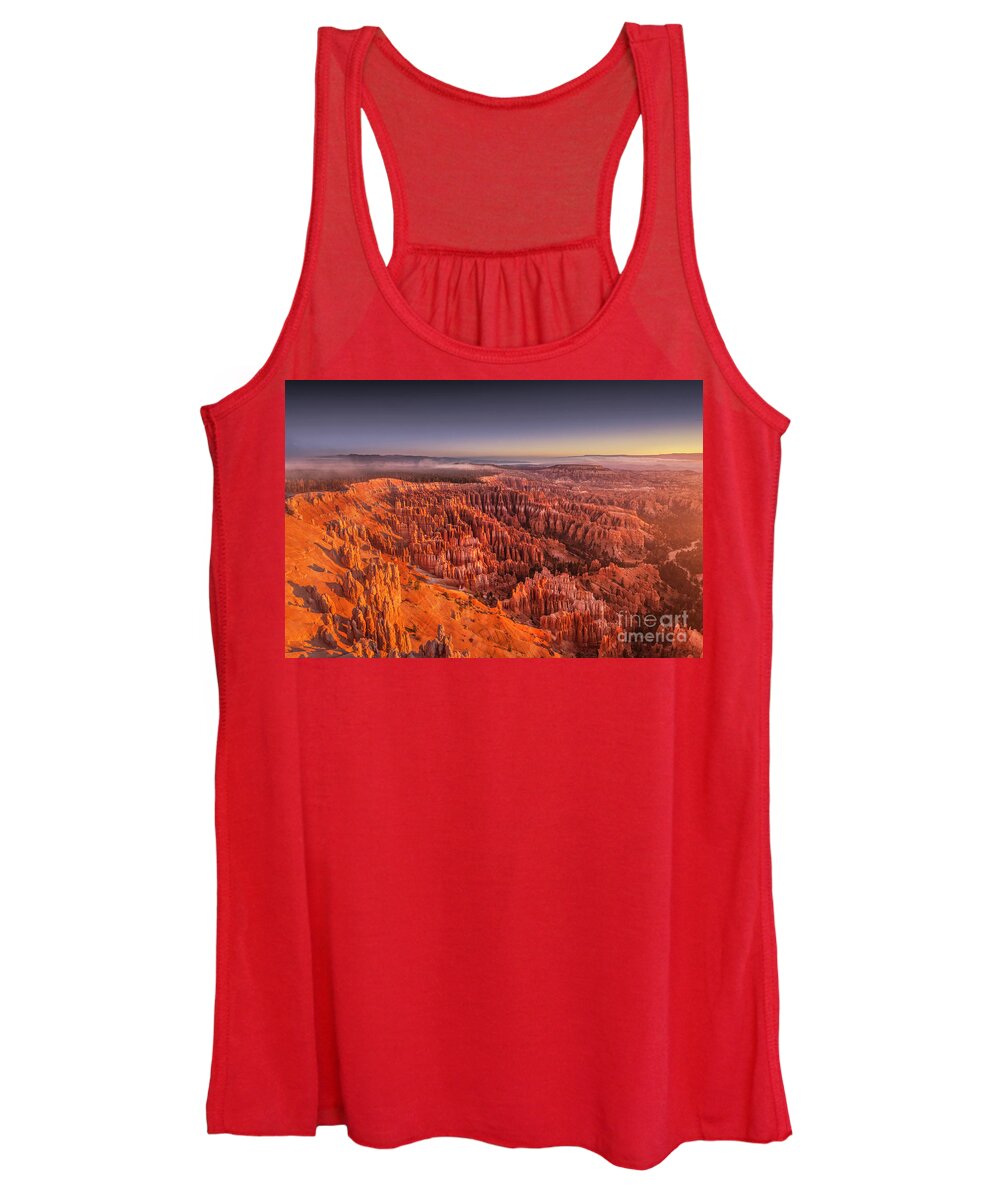 Bryce Canyon National Park Women's Tank Top featuring the photograph Bryce Canyon amphitheatre at sunrise Utah by Neale And Judith Clark