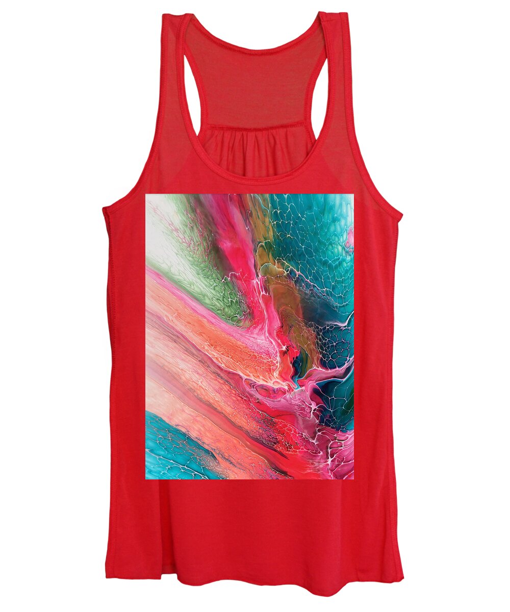Painting Women's Tank Top featuring the painting Cayman Wall Diving by Steve Chase