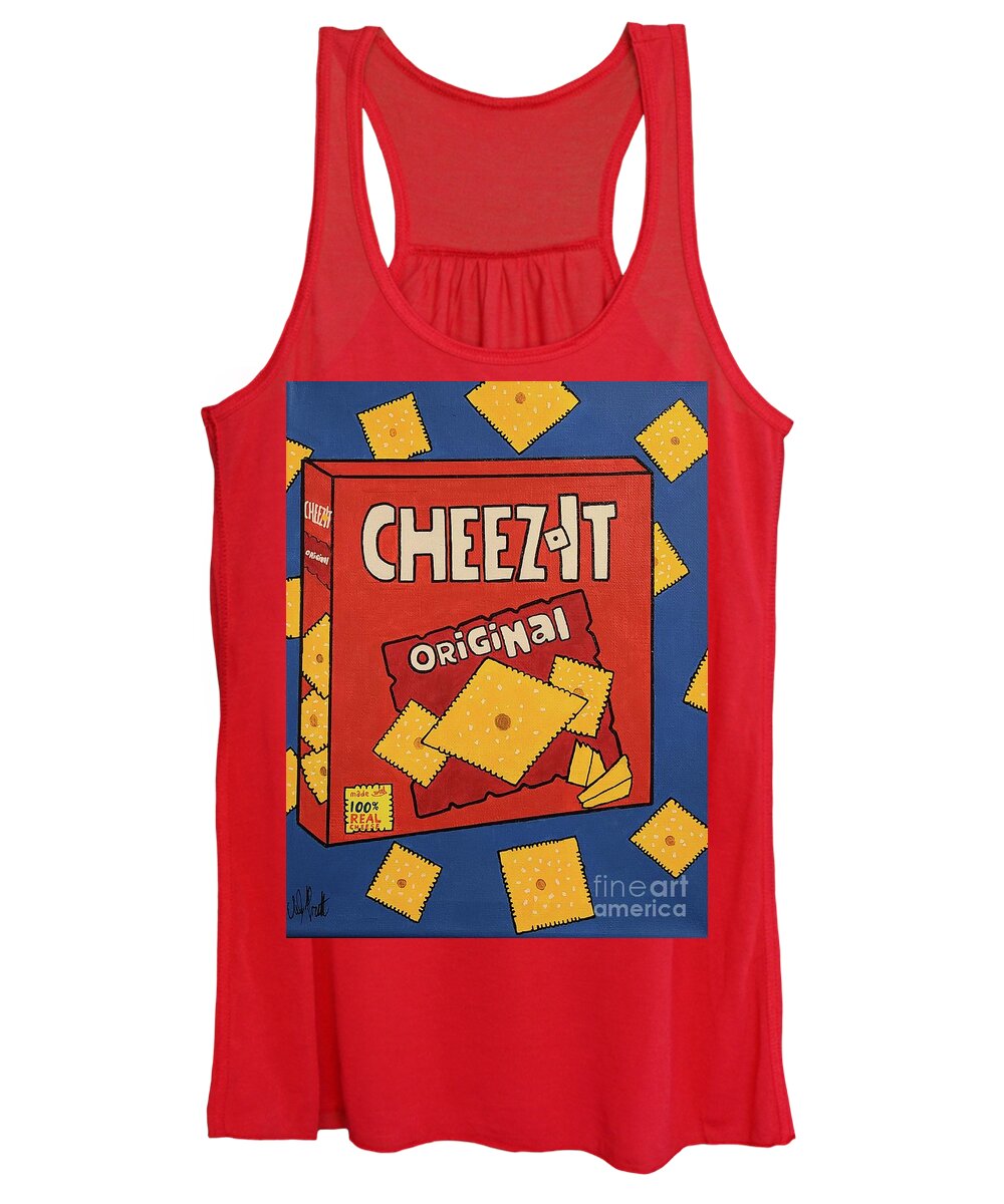 Cheez It Women's Tank Top featuring the painting Cheez its by Elena Pratt