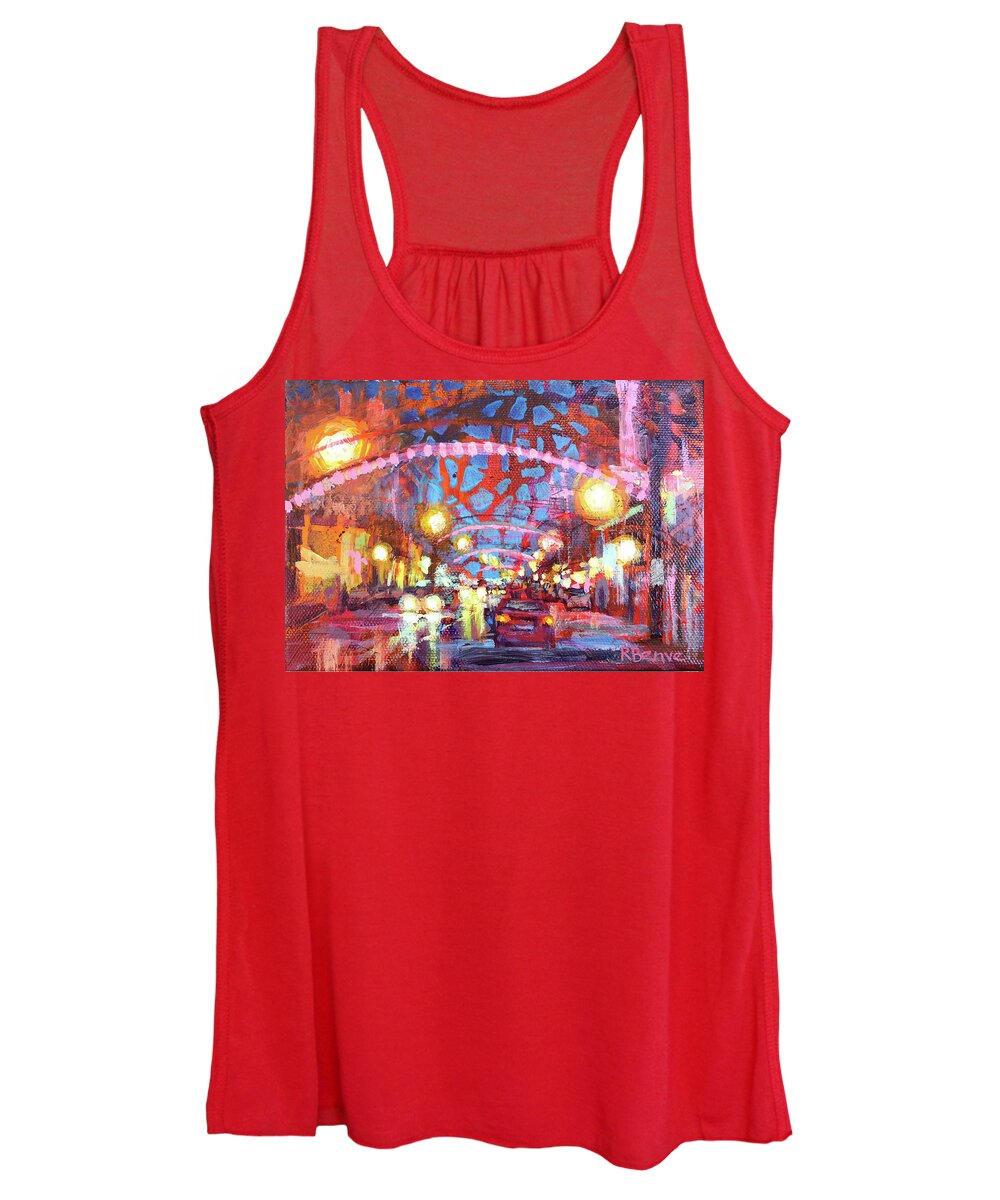 Festive Women's Tank Top featuring the painting Colorful Short North by Robie Benve