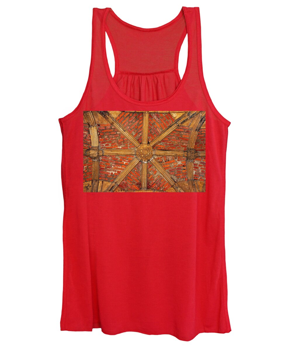 Gothic Women's Tank Top featuring the photograph Exchequer Gate Medieval Ceiling In Lincoln by Artur Bogacki
