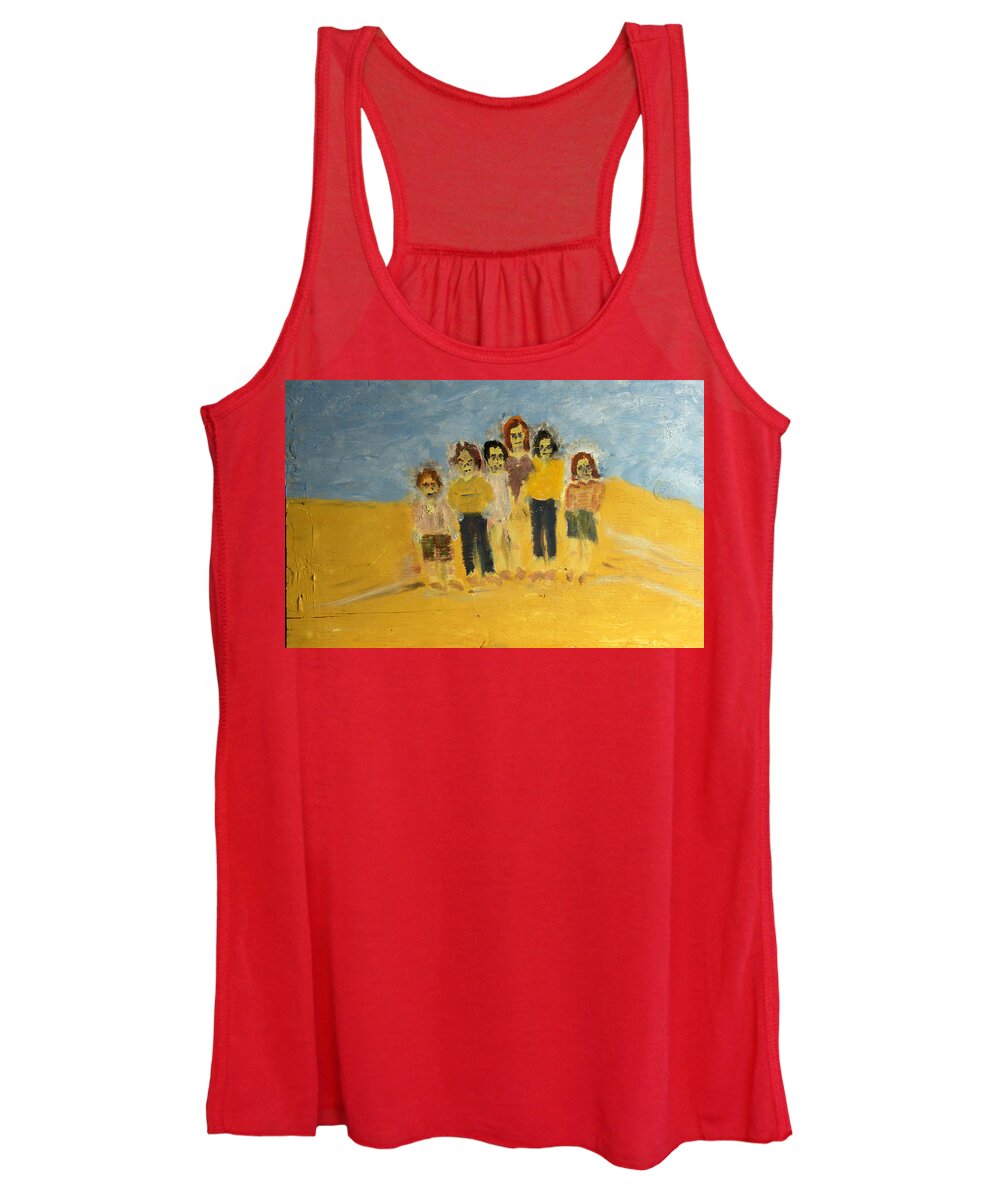 Women's Tank Top featuring the painting Family at the Beach by David McCready