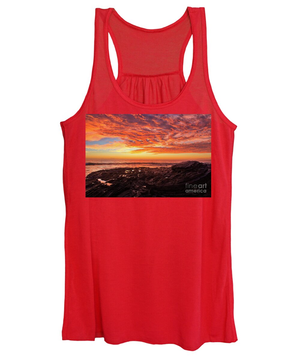 First Women's Tank Top featuring the photograph First Sunset of 2020 by Eddie Yerkish