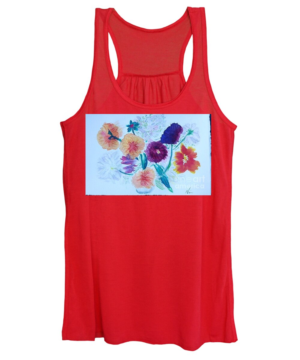 Flowers Flower Women's Tank Top featuring the painting Flower Full by Nina Jatania