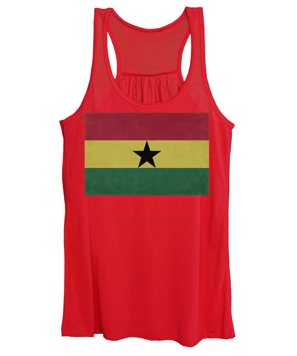 World Flag Women's Tank Top featuring the digital art Ghana Flag by Leslie Montgomery