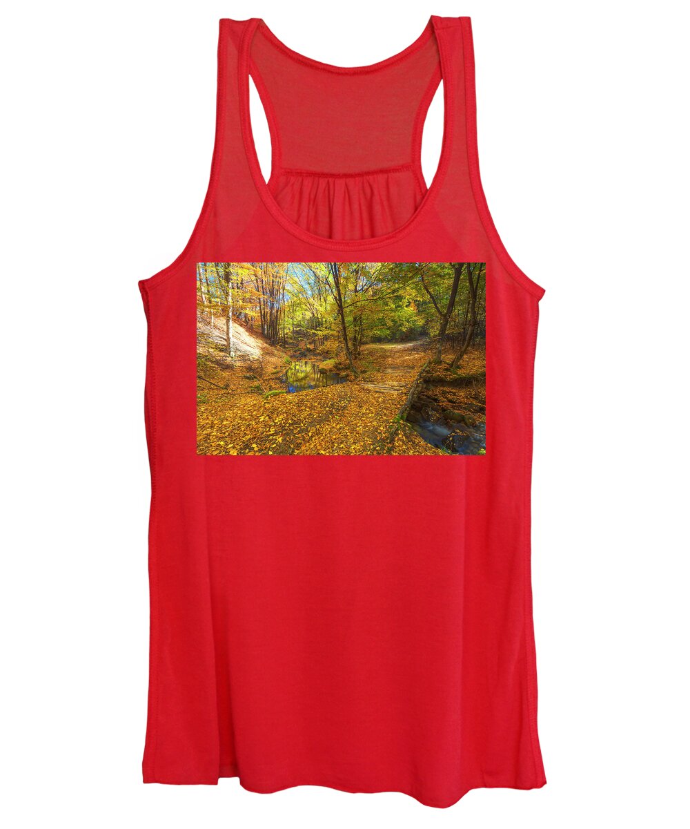 Bulgaria Women's Tank Top featuring the photograph Golden River by Evgeni Dinev