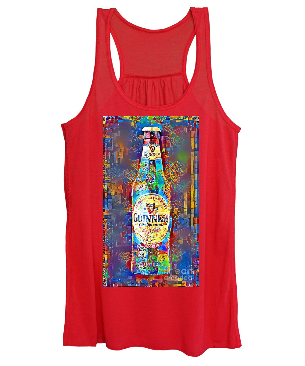 Wingsdomain Women's Tank Top featuring the photograph Guinness Beer in Contemporary Vibrant Happy Color Motif 20200503 by Wingsdomain Art and Photography