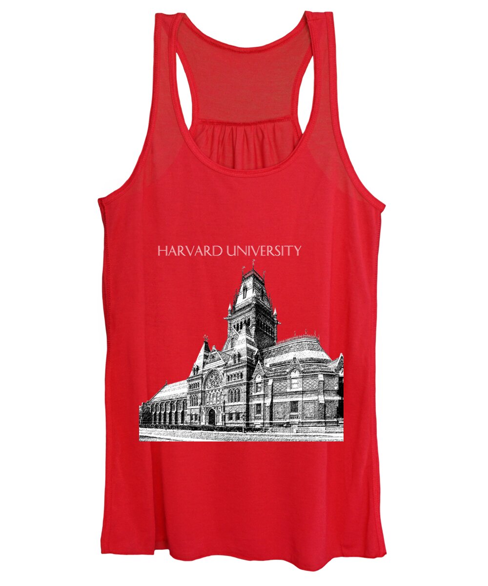 University Women's Tank Top featuring the digital art Harvard University - Memorial Hall - Dark Red by DB Artist