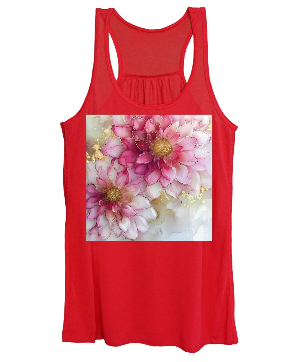 Dahlia Women's Tank Top featuring the painting Hot Pink Passion 2 by Tina LeCour