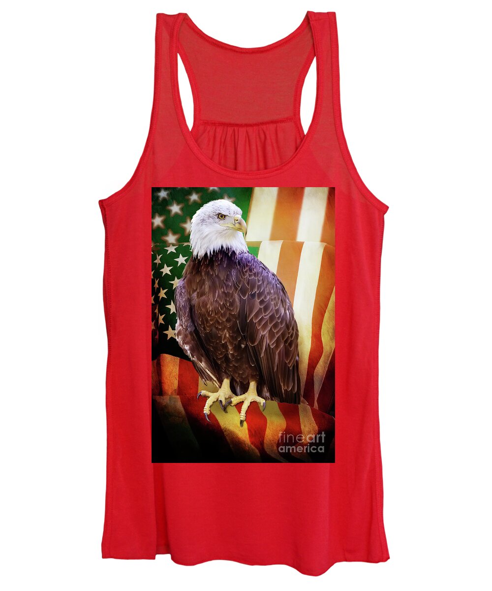 American Flag Women's Tank Top featuring the photograph I Dare You by Ed Taylor