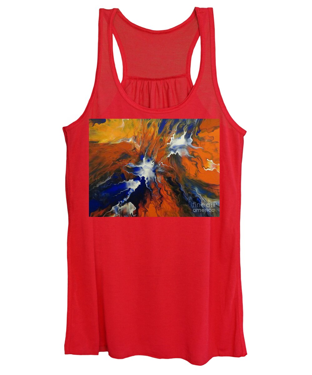 Abstract Women's Tank Top featuring the painting I Love Savannah State University by Sonya Walker