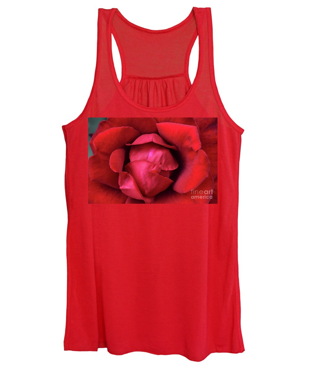 Nature Women's Tank Top featuring the photograph In The Heart Of Rose Beauty by Leonida Arte