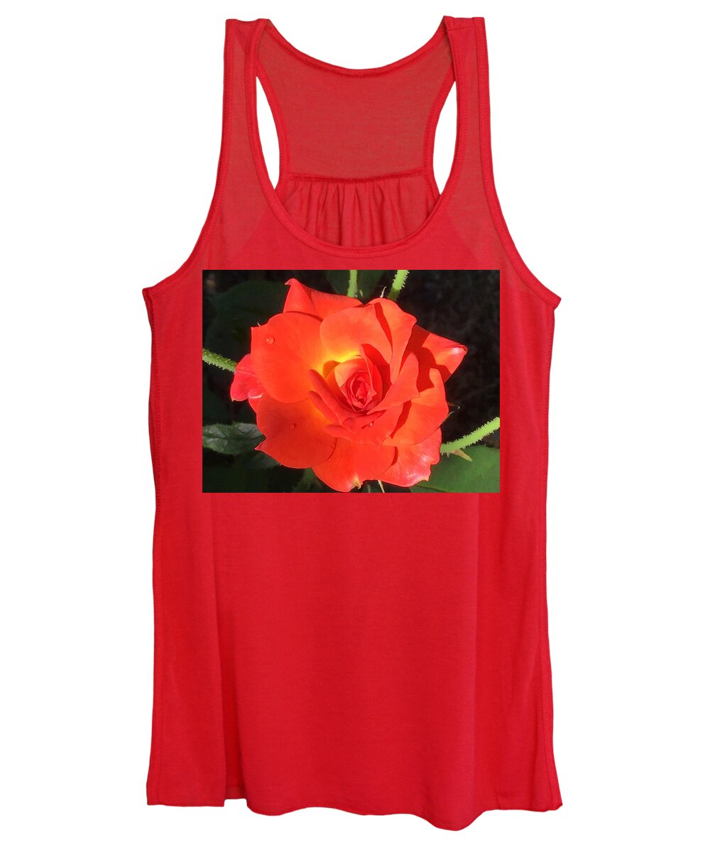 Rose Women's Tank Top featuring the photograph Just Orange Bright Rose by Catherine Wilson