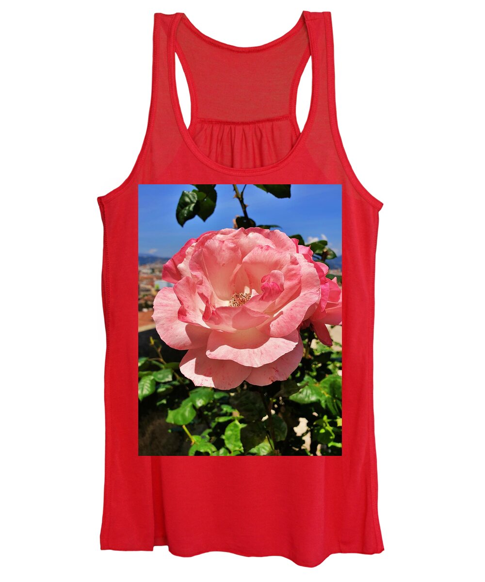 Rose Women's Tank Top featuring the photograph Kiss From a Rose by Andrea Whitaker
