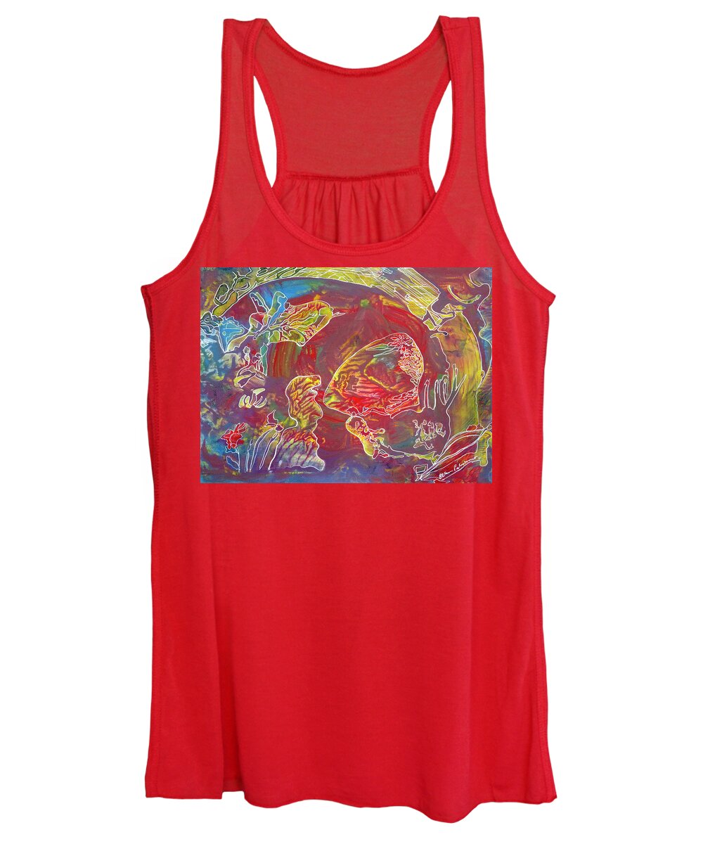 Wall Art Women's Tank Top featuring the painting Loopedabout In and Out by Ellen Palestrant