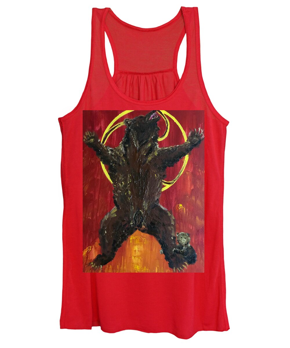 Bear Women's Tank Top featuring the painting Mam Arth by Bethany Beeler