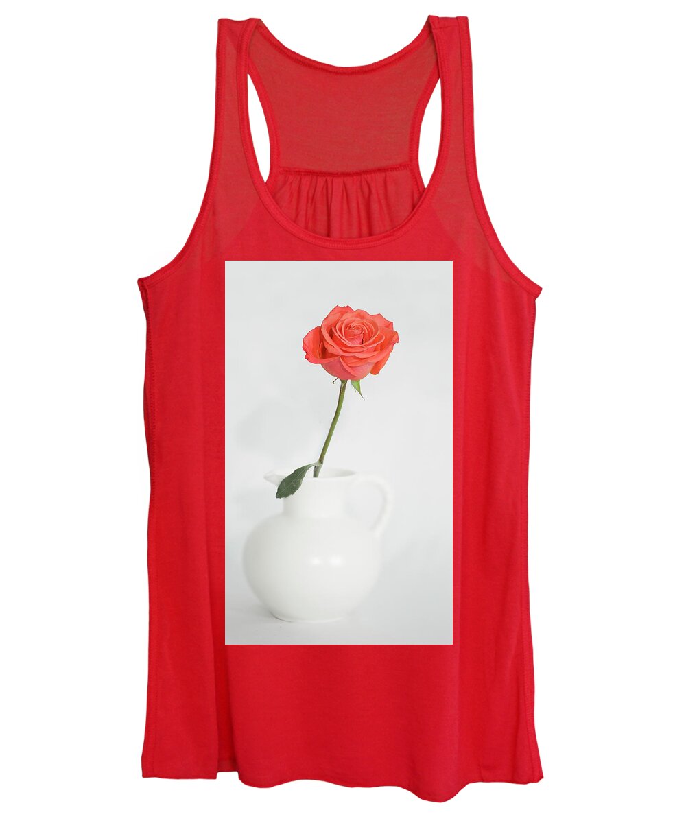 Peach Women's Tank Top featuring the photograph Marianne's Rose by Terri Schaffer - Life's Color