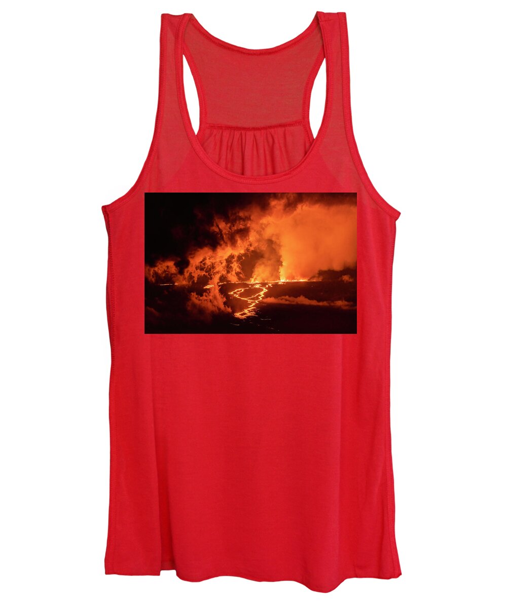 Mauna Loa Women's Tank Top featuring the photograph Mauna Loa Flow Day 1 by Christopher Johnson